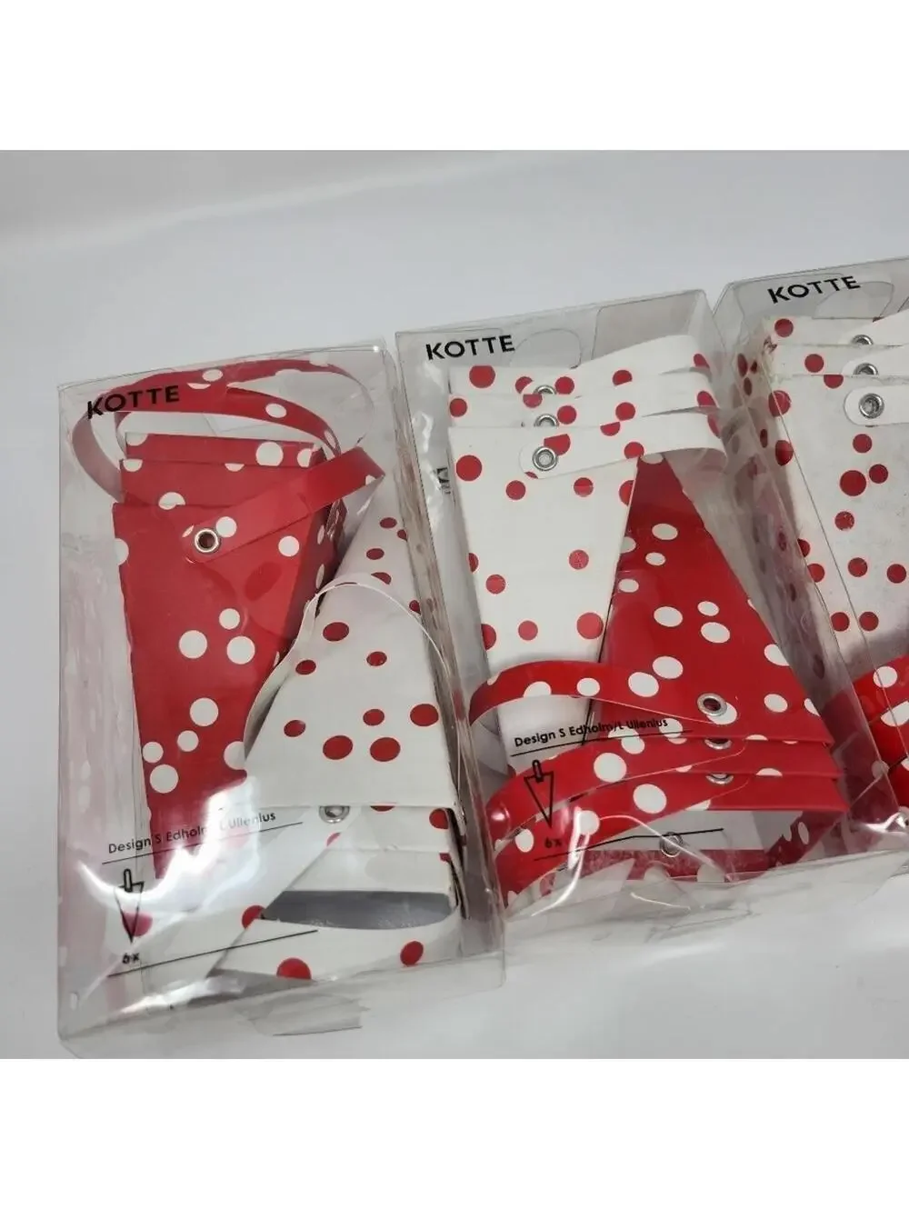 IKEA | Red & White Paper Cone Holiday Decoration 4 Boxes of 6 Each | 24 Total